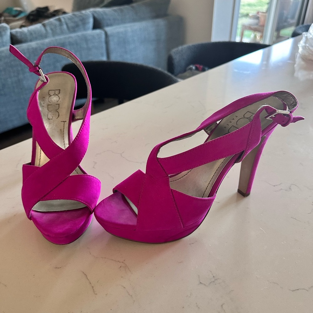 BCBG Fuchsia Strappy Heels